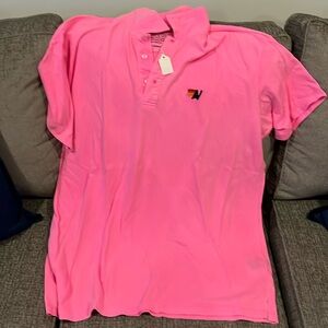 NWT Aviator Nation Polo shirt in Neon Pink Sz XXL